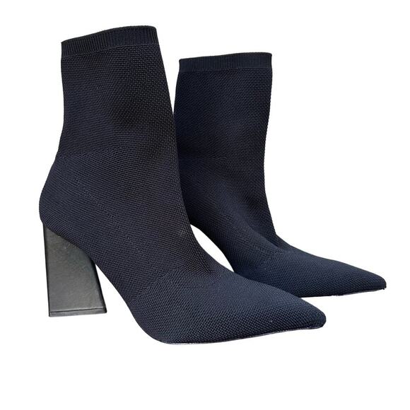 Schutz Black Knit Ankle Booties - Size 8B (Leather Sole) USA - Picture 5 of 7